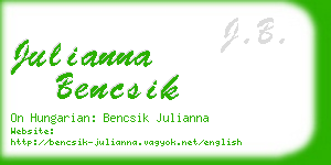 julianna bencsik business card